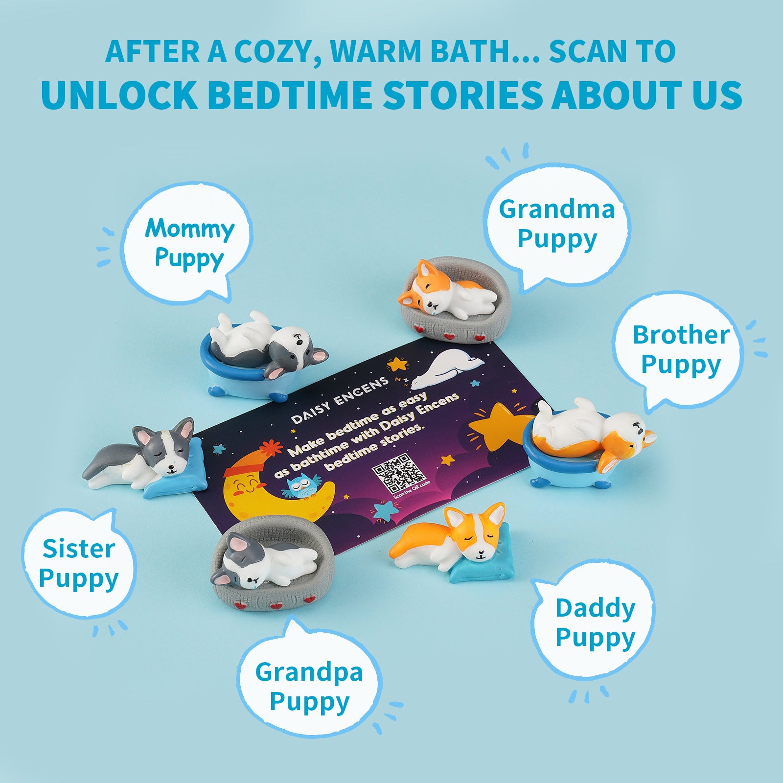 Puppy Family Bedtime Story Surprise Toys Bath Bomb Gift Set